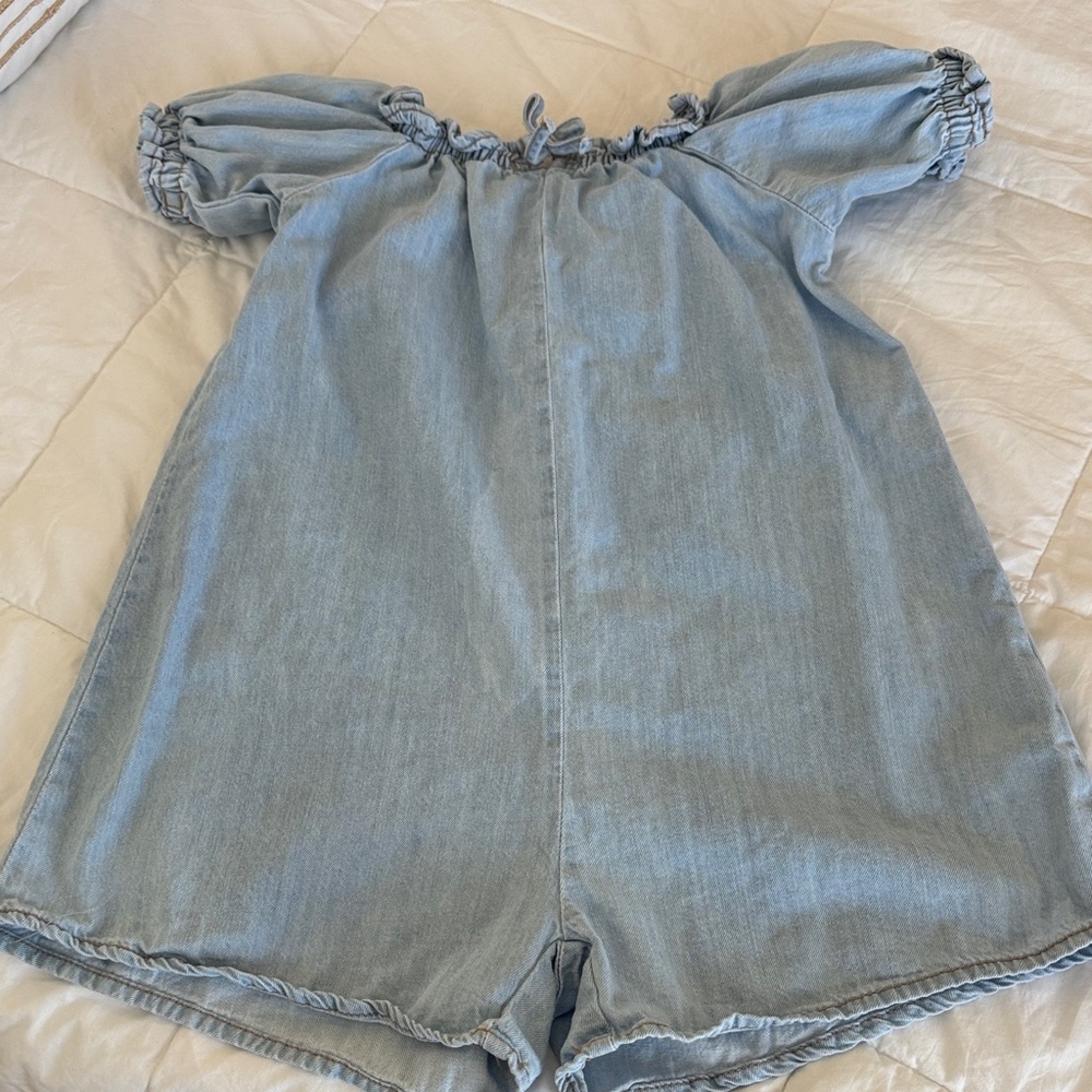 Zara Light Blue Denim Romper